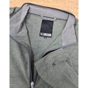 Linksoul Jacket Mens XL Green 4 way‎ Stretch Full Zip Outerwear Mock Neck LS524